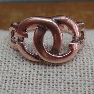 COPPER Faux GG Hand- Weld Ring NWOT SIZE 8